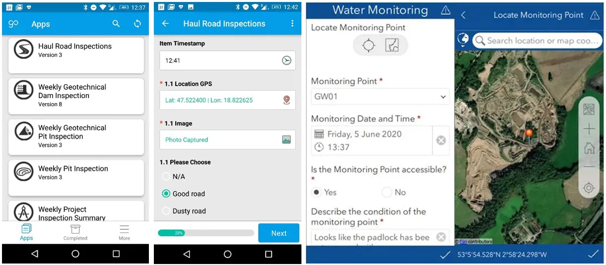 Examples of Cell Phone Based Inspection Apps